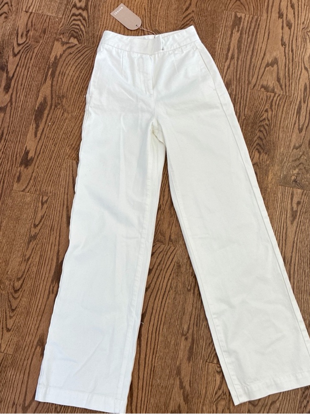 White Wide-Leg Denim Pants